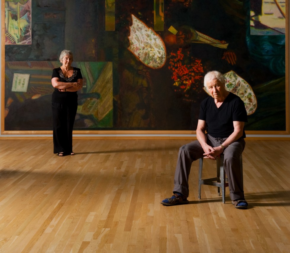 Emilia and Ilya Kabakov in the studio, 2013. Photo: Jacques De Melo