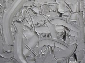 Liat Yossifor, Detail of “Night Dancer”, 82 by 60 inches, oil on linen, 2013